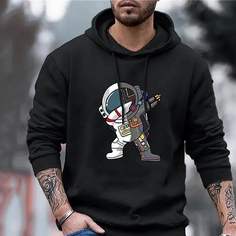 

daily sports street designer basic spring and autumn clothing Men's sweater pullover hooded sweatshirt pattern printed