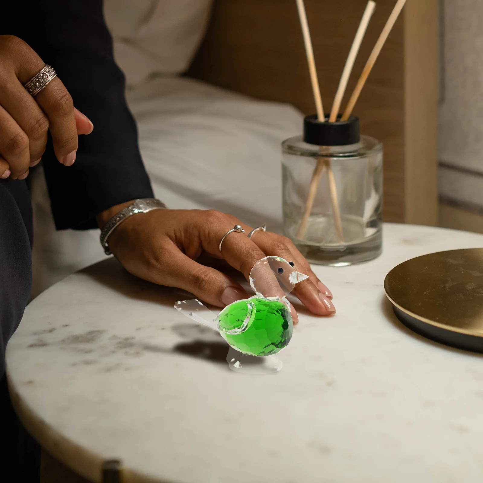 

1Pcs Creative Glass Craft Little Bird Ornament Exquisite Desktop Decor Home Use Tabletop Adornment Glass Craft Decor