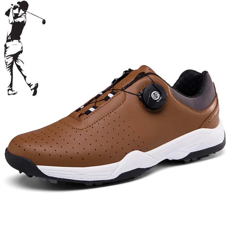 Zapatos de golf profesionales para hombre y mujer, zapatillas antideslizantes de lujo para exteriores, Calzado cómodo para correr en la hierba