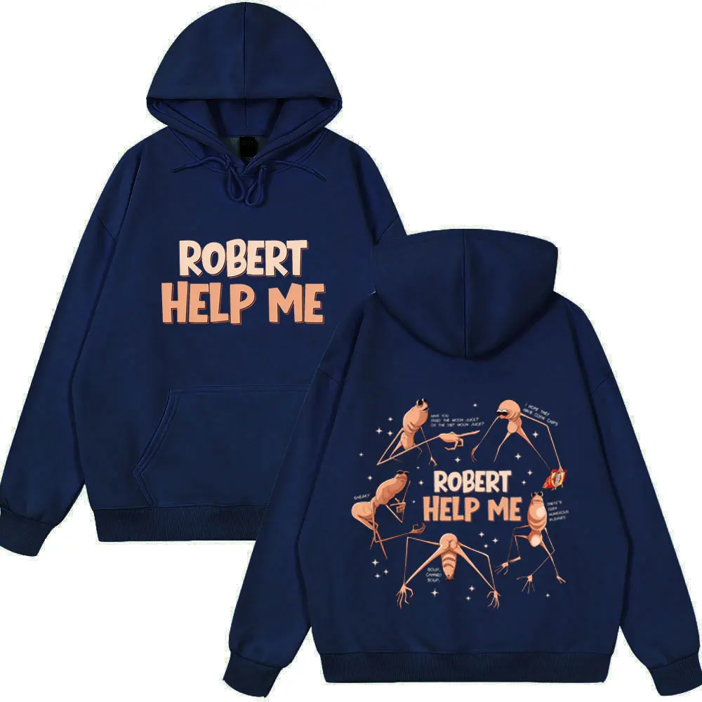 روبرت مساعدتي ماركوس الدودة مضحك ميمي هوديس الرجال عالية الجودة زوجين بلوزات الشتاء موضة الهيب هوب سترة طويلة الأكمام #5