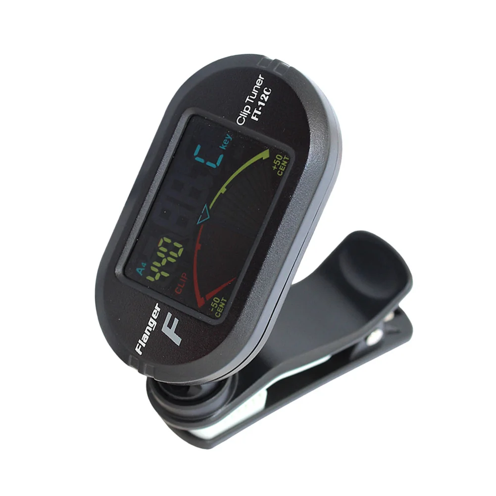 Afinador de guitarra con pantalla LCD con Clip, color negro, Universal, uso múltiple para ukelele, violín, bajo, sintonizador electrónico de temperamento igual