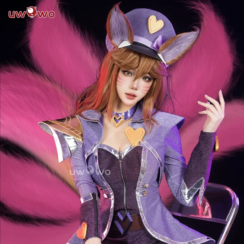 SN55IN STOCK UWOWO League of Legends/LOL كوسبلاي البوب ساتر أهري فوكس 2023 ASU أزياء تنكرية مع لعبة الذيل زي الهالوين $5Q@1