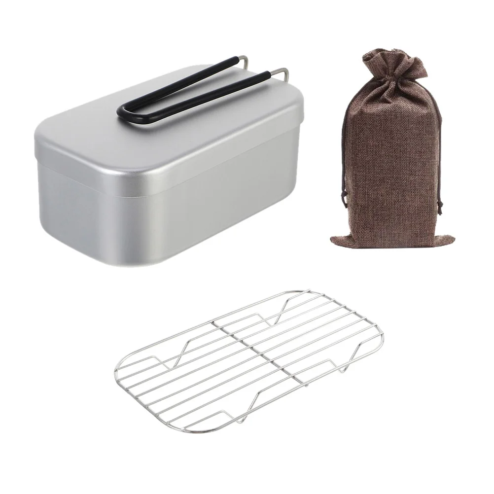 

3pcs Foldable Aluminum Alloy Portable Food Container Set for Camping Picnic Lightweight Lunch Box Anti-Scald Handle