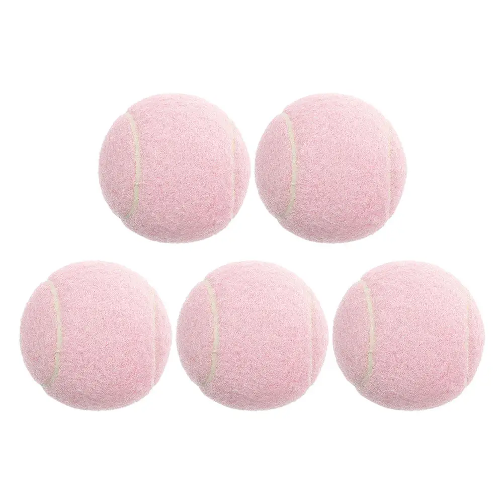 

5Pcs Tennis Balls for Starter Training Lightweight Bouncy Elastic Rubber Practice Playground Play Youth Beginner