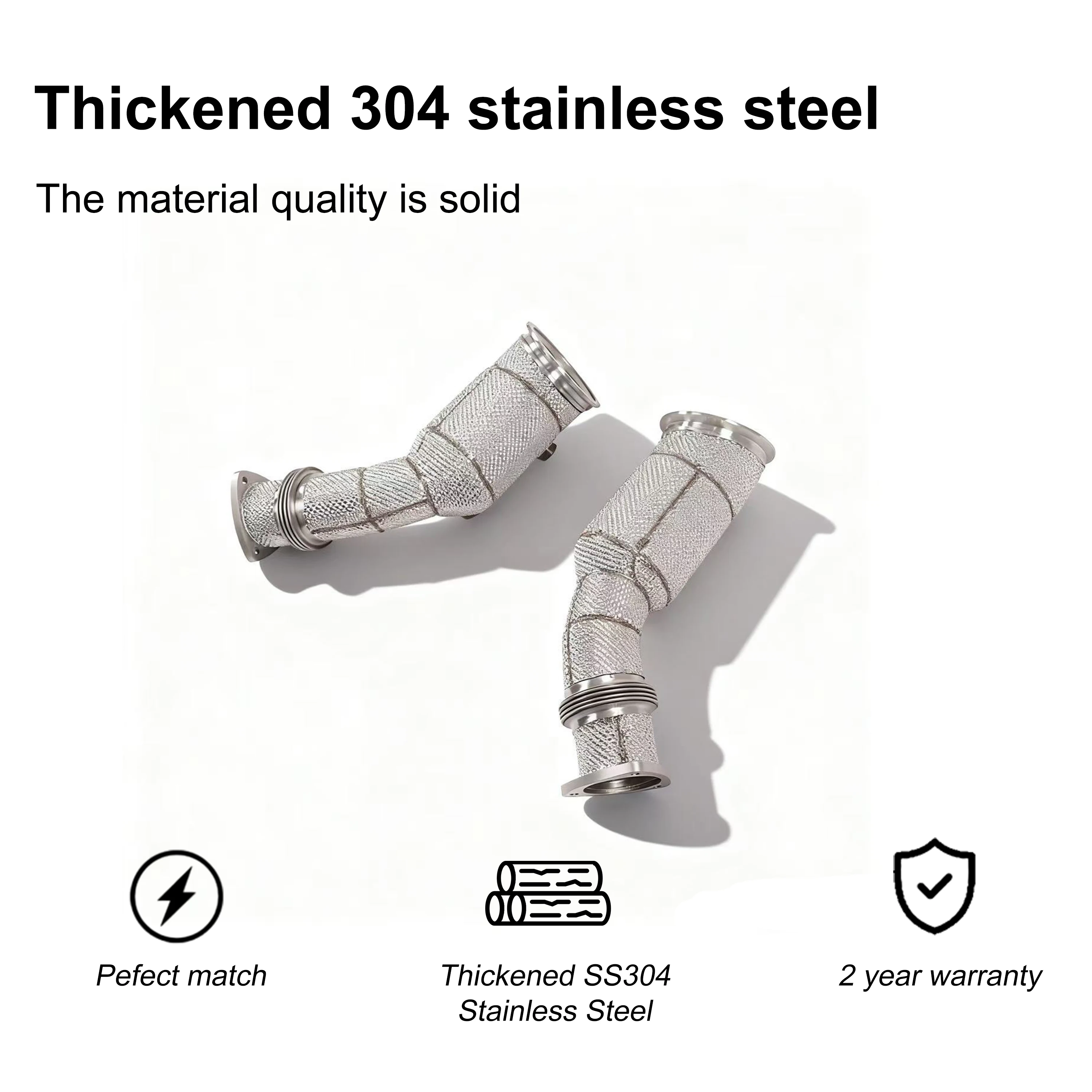 ACE Edelstahl-Rennsport-Downpipe für Aston Martin DB11 5.2T Hochleistungs-Auspuffrohr mit Hitzeschild Auspuffanlagen – Detail 7