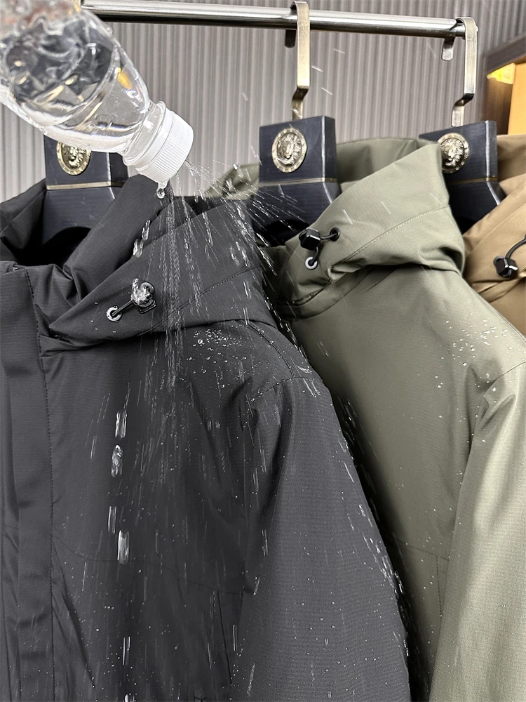 

Outdoor Men's down Jaet Hooded Du Feather Warm Casual Faion Urban Sle Regular Length Pure Color Versatile Autumn Winter