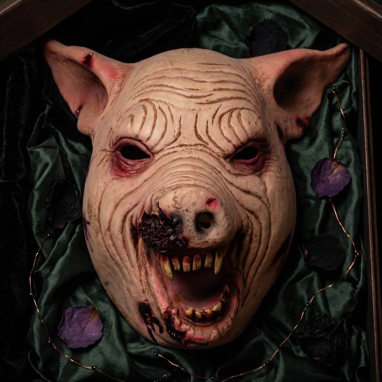 King Pig Man Latex Full Head Mask, Halloween Creative Headgear, Elastic Breathable Comfortable Latex Material, Cosplay Carnival