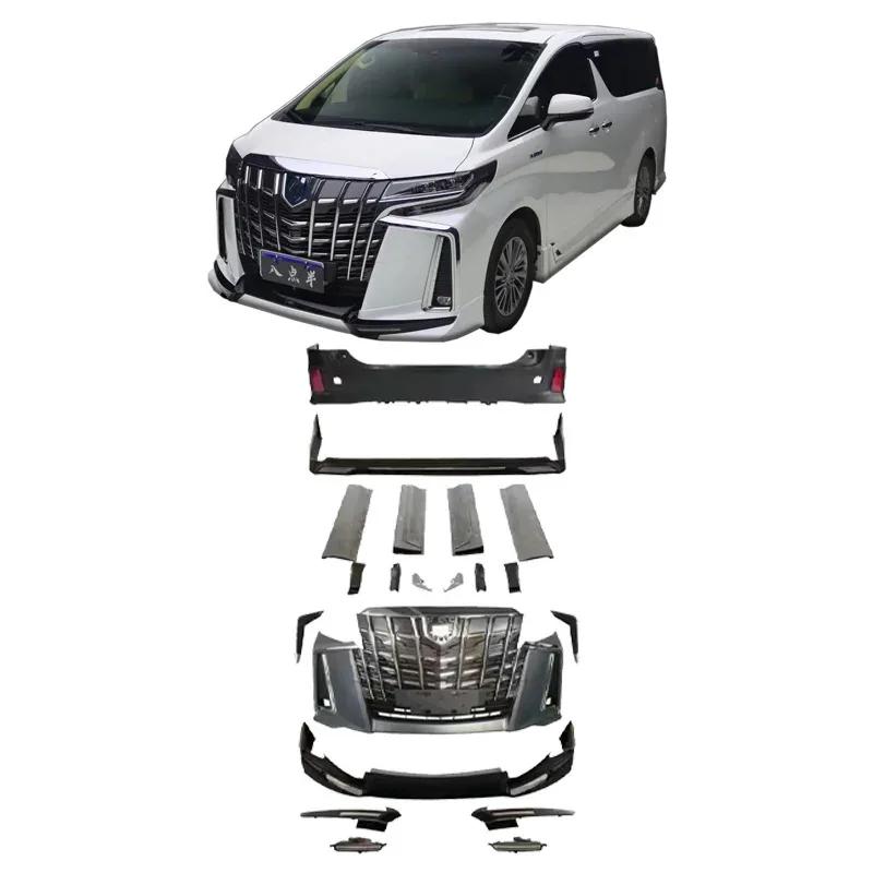 

Комплект внешнего вида серии Alphard Vellfire 2015-2022, модернизация переднего и заднего бампера из прочного пластика