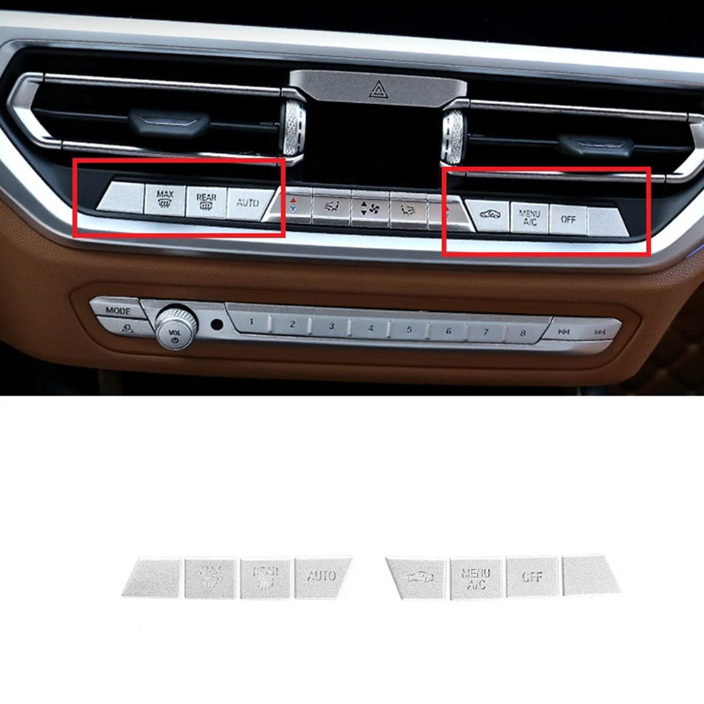 Car Air Conditioning Knob Button Cover Trim Stickers For-BMW 3 Series G20 G28 2019-2021