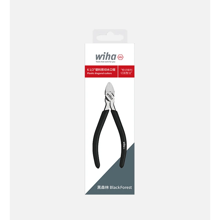 WIHA Black Forest Plastic Plier Cr-v Mini Secure Electronic Side Cutter Cable Nipper Model DIY Repair Tool 45851