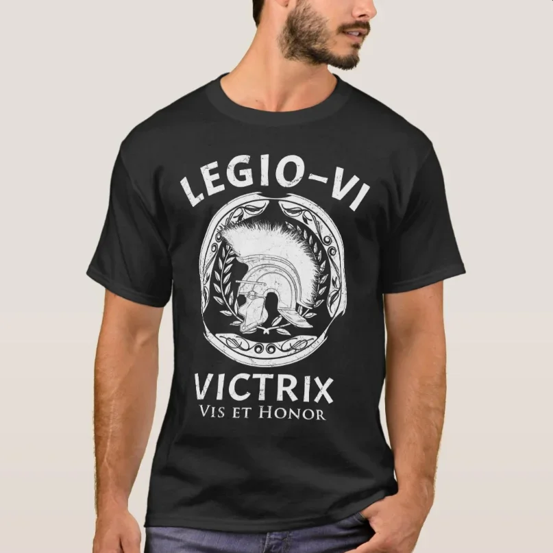 

SPQR Legio VI Victrix Roman Legion Centurion Helmet T-Shirt 100% Cotton O-Neck Short Sleeve Casual Mens T-shirt Size S-3XL