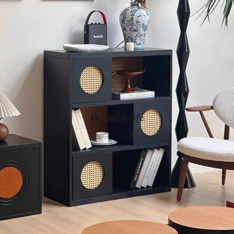 

66.LAmerican solid wood combination bookcase French magazine wall ash wood retro display cabinet