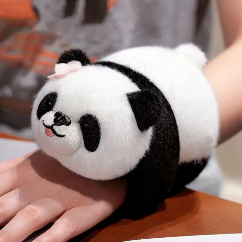 ตุ๊กตาน่ารัก Panda Plush สายรัดข้อมือจําลองสไตล์ข้อมือตุ๊กตา Plush Slap สร้อยข้อมือนุ่มตลก Pop แหวนตุ๊กตาของเล่นคริสต์มาสของเล่น