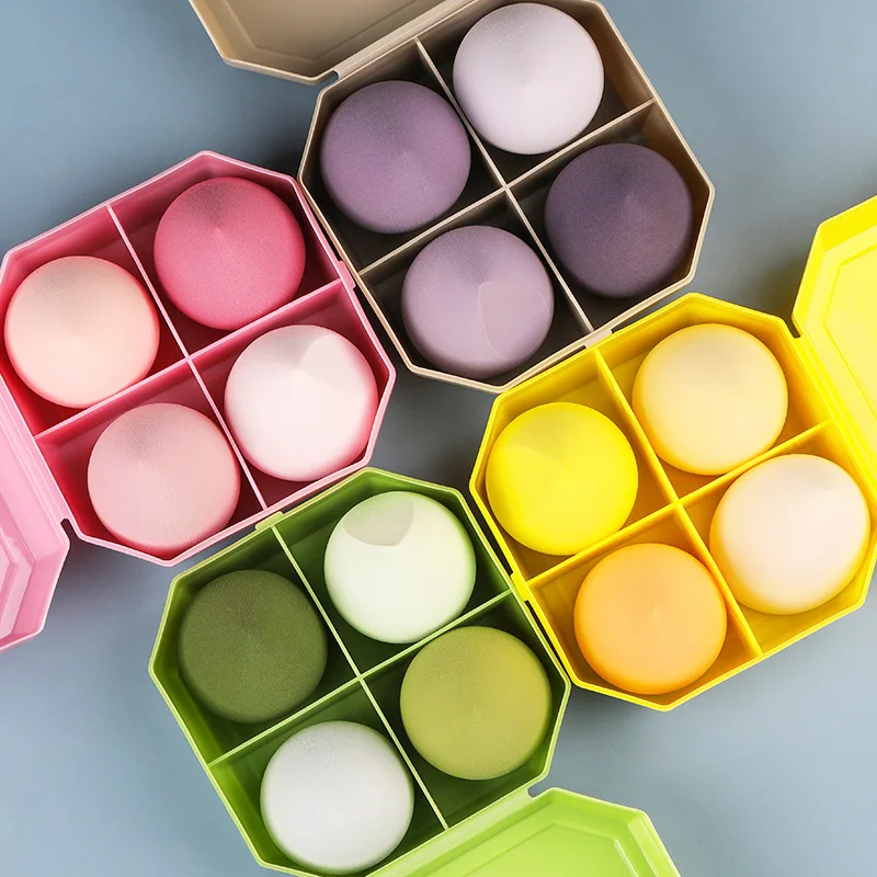 1/4 pçs cosméticos puff pó suave maquiagem fundação esponja beleza compõem ferramentas acessórios gota de água calabash forma chanfrada