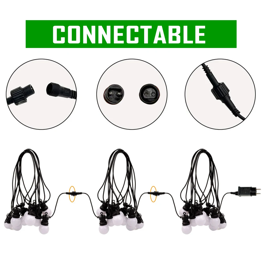 23-metrowy feston girlanda żarówkowa girlandy na świeżym powietrzu G50 żarówka Globe girlanda żarówkowa z możliwością podłączenia do nowego roku ogród ślubny wystrój