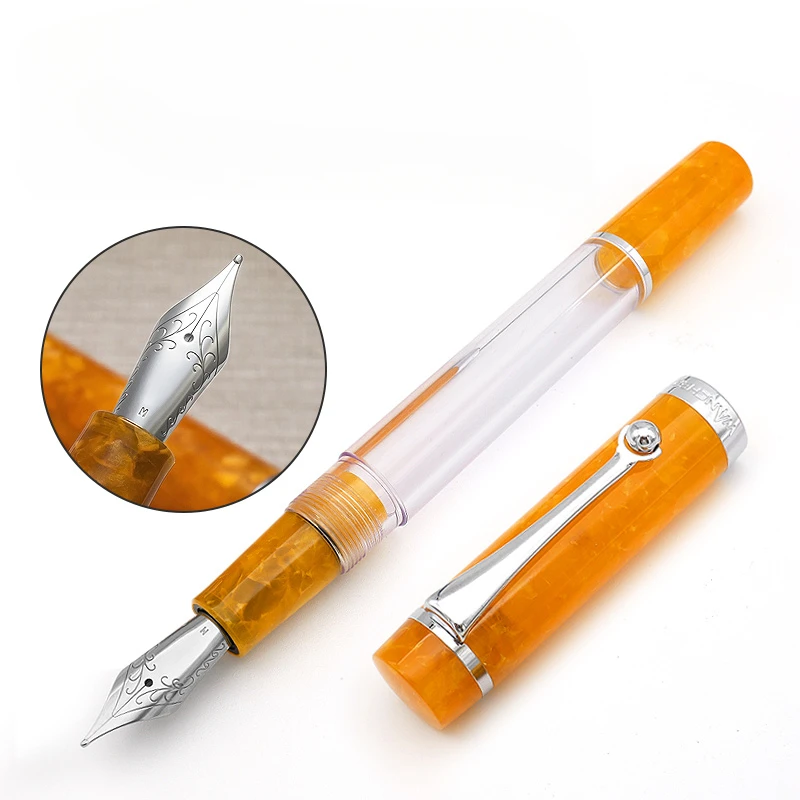 

YIHAN WANCHER Large Capacity Transparent German Resin Fountain Pen JOWO No.6 EF/F/M 0.38/0.5/0.7mm Nib Ink Pens for Writing