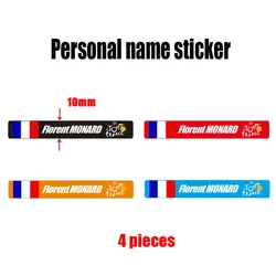 Customized Name National Flag Stickers Antifade Mountain Road Bike Bicycle Helmet Frame Top Tube Rider ID Decals