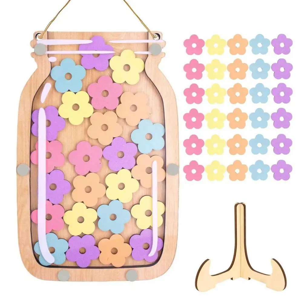 Educational Reward Jar Star Reward Chart Wooden Kids Reward Jar for Positive Behavior Classroom Potty Training Children's Gifts