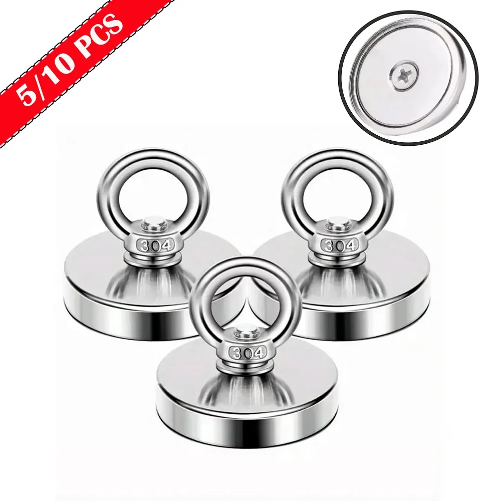 

Super Strong Neodymium Fishing Magnets Heavy Duty Rare Earth Magnet with Eyebolt for Salvage Magnetic Neodymium Search Magnet