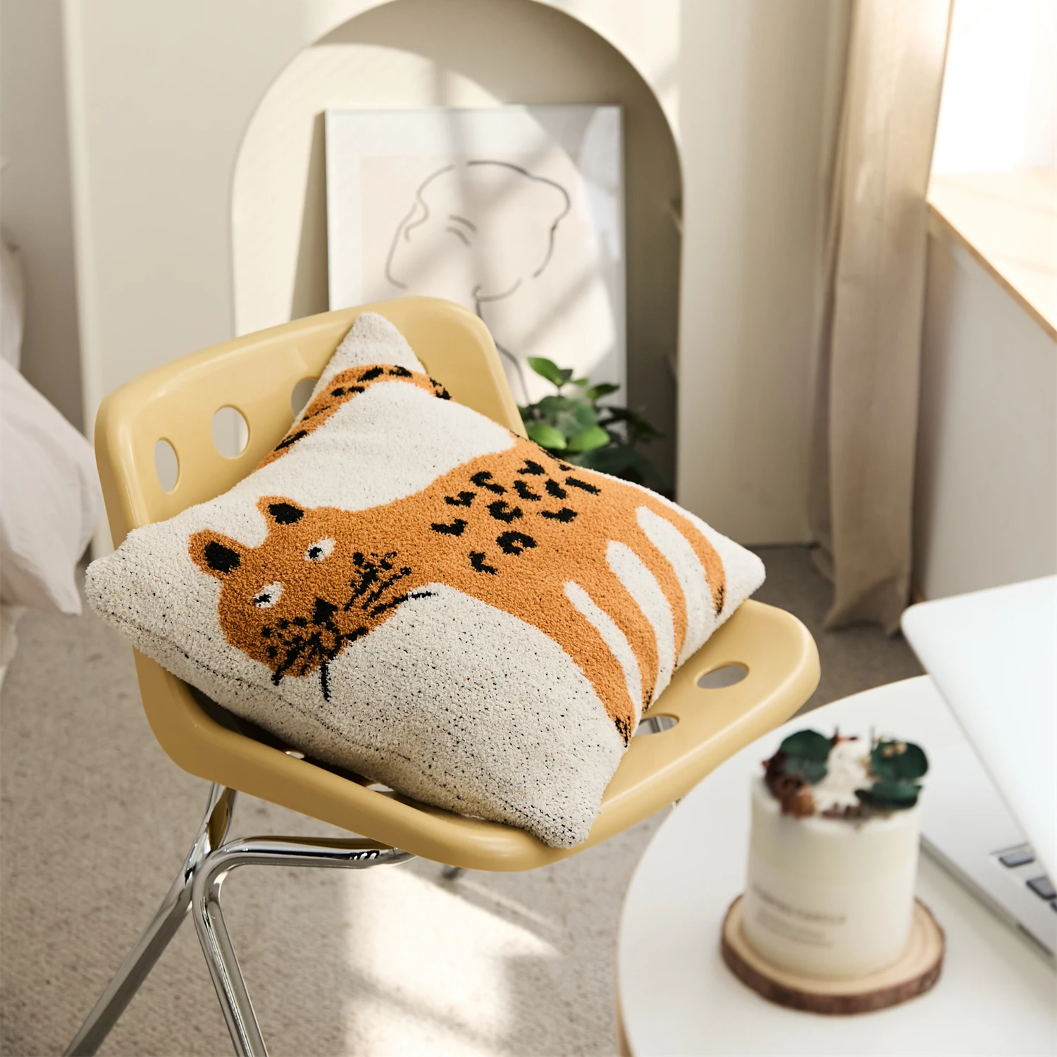 REGINA – housse de coussin tricotée avec chat Spot mignon, taie d\'oreiller en microfibre, dessin animé Kawaii, décoration de la maison, canapé, lit,