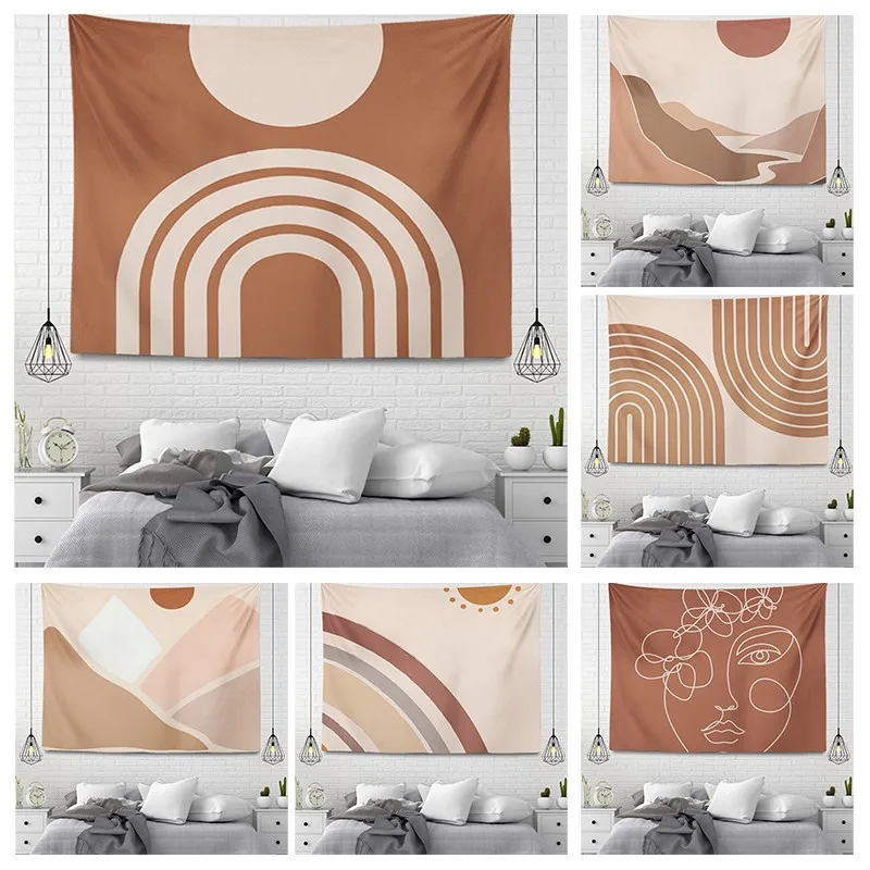 

Wall tapestry aesthetic Home room decor boho accessories hanging large fabric autumn simple Bedroom carpet nordic boho plant