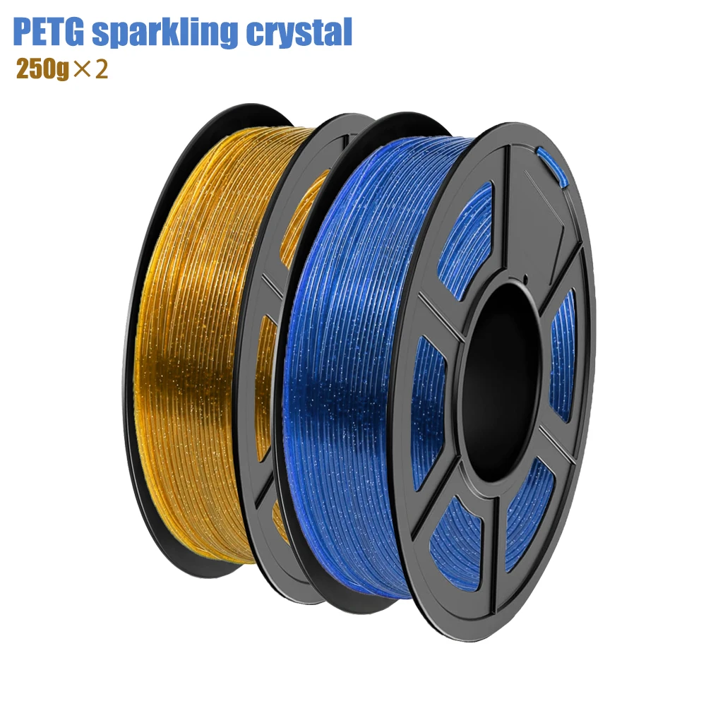 

Нить PETG 1,75 мм, сверкающий кристаллический оранжевый, нить для 3D-принтера, катушка 250 г/500 г/1000 г