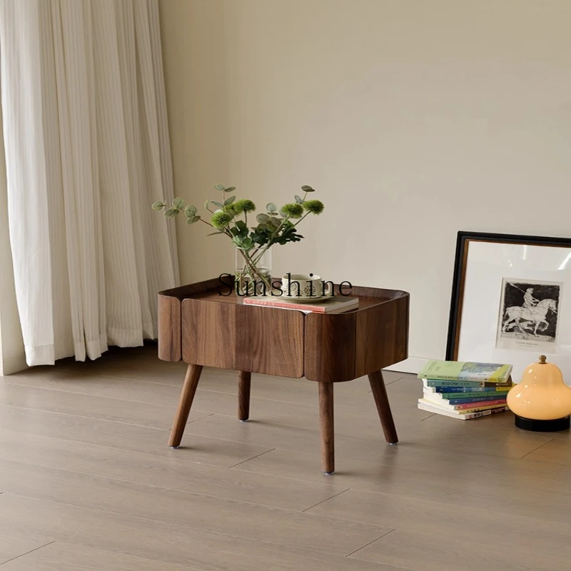 

North American Black Walnut Solid Wood Modern Simple Bedside Table Bedroom Bedside Shelf