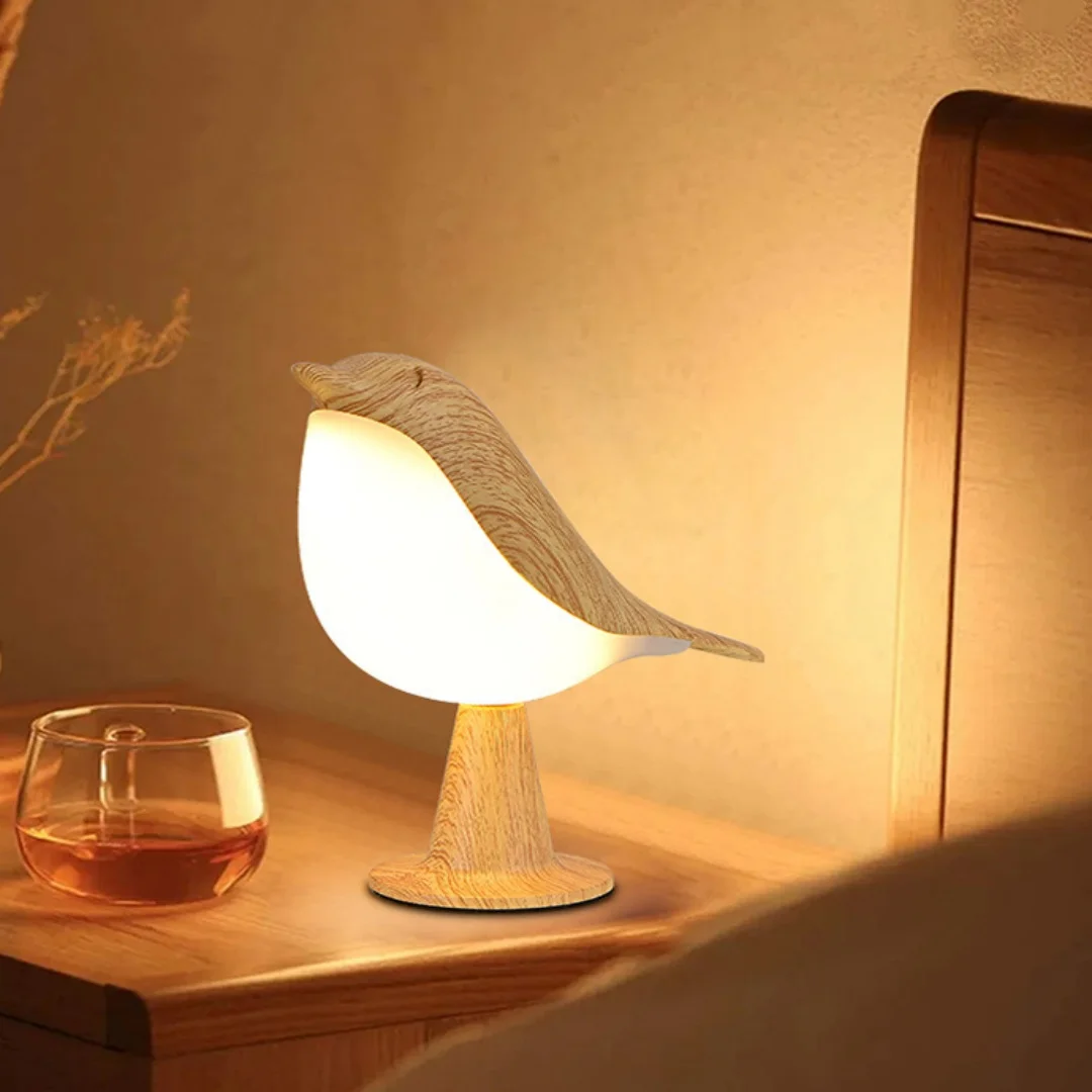 

3 Color Bird Wooden LED Night Lights Touch Lamp Rechargeable Bedroom Interior Lighting Lamp Bedside Table Lamps Room Decoration