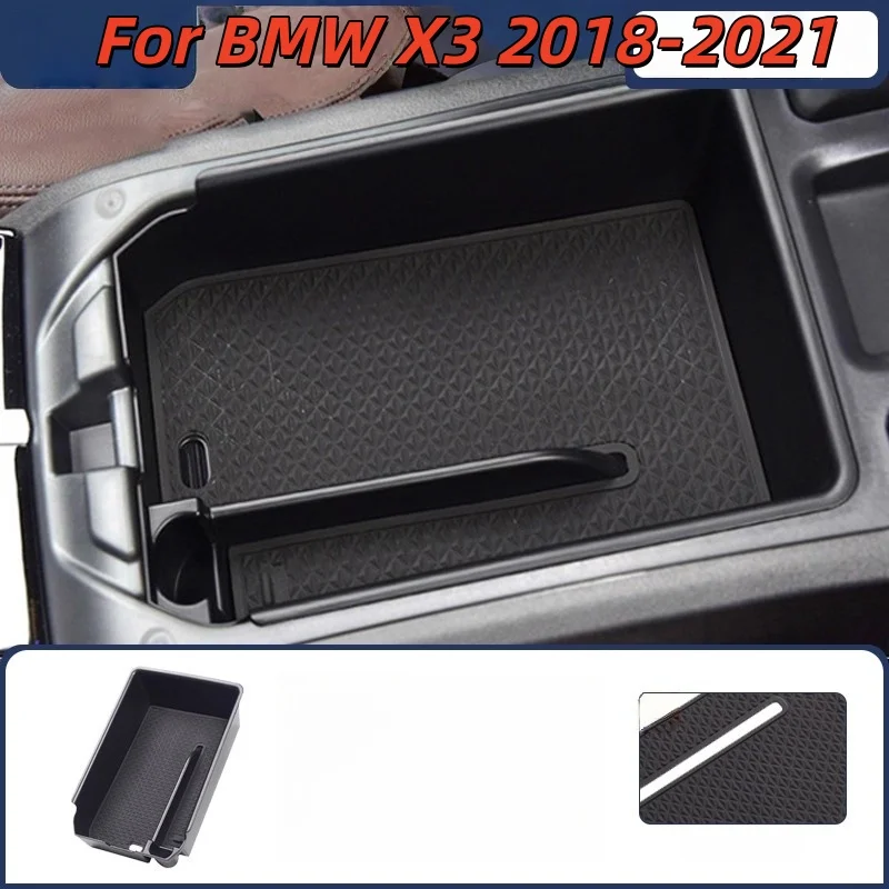 Car Armrest Storage Box Organizer For BMW X3 2018-2021 Car Central Control Storage Car Organizer Accessories