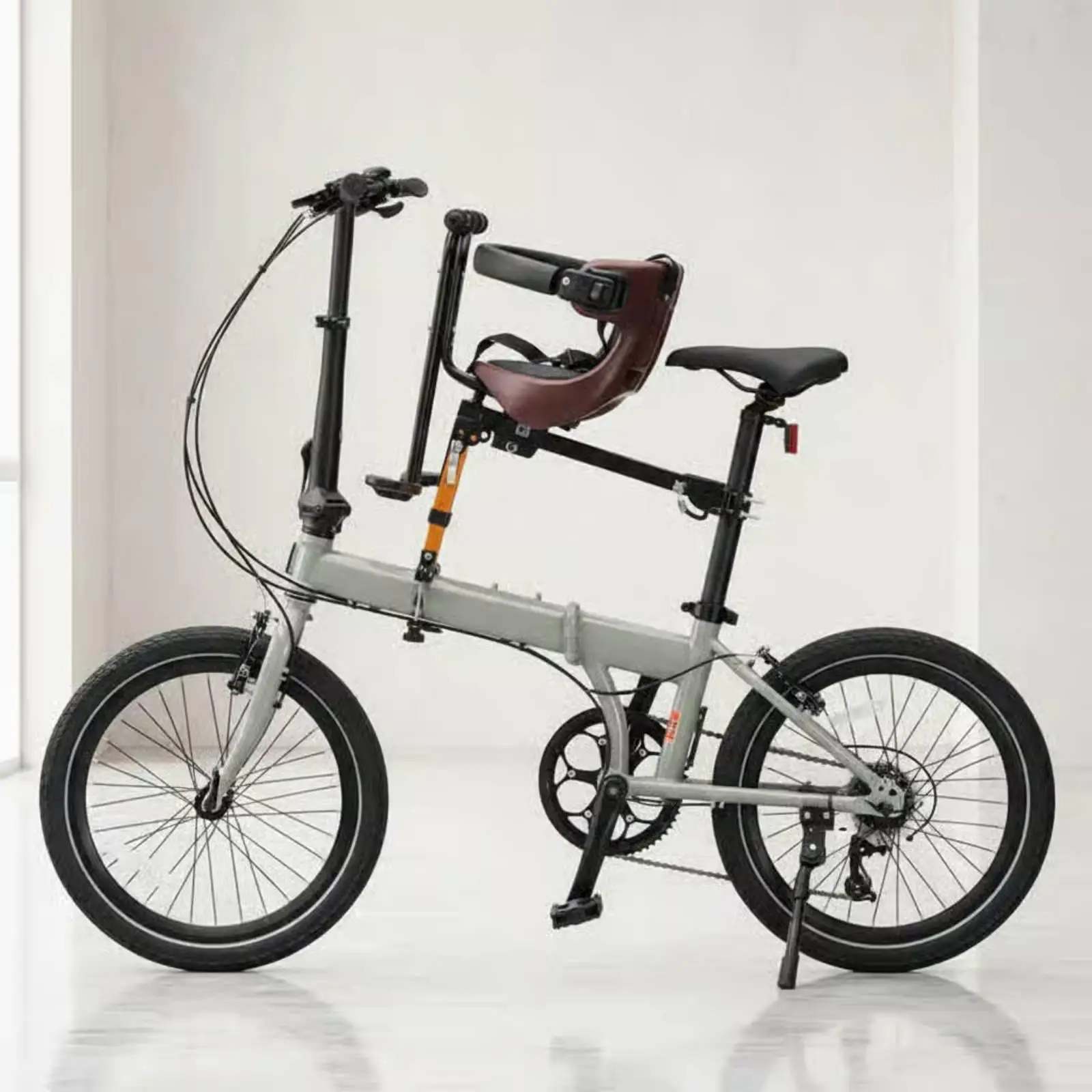 Front Child Bicycle Carrier Seat with Guard Rail for Secure Comfortable Everyday Bike Rides