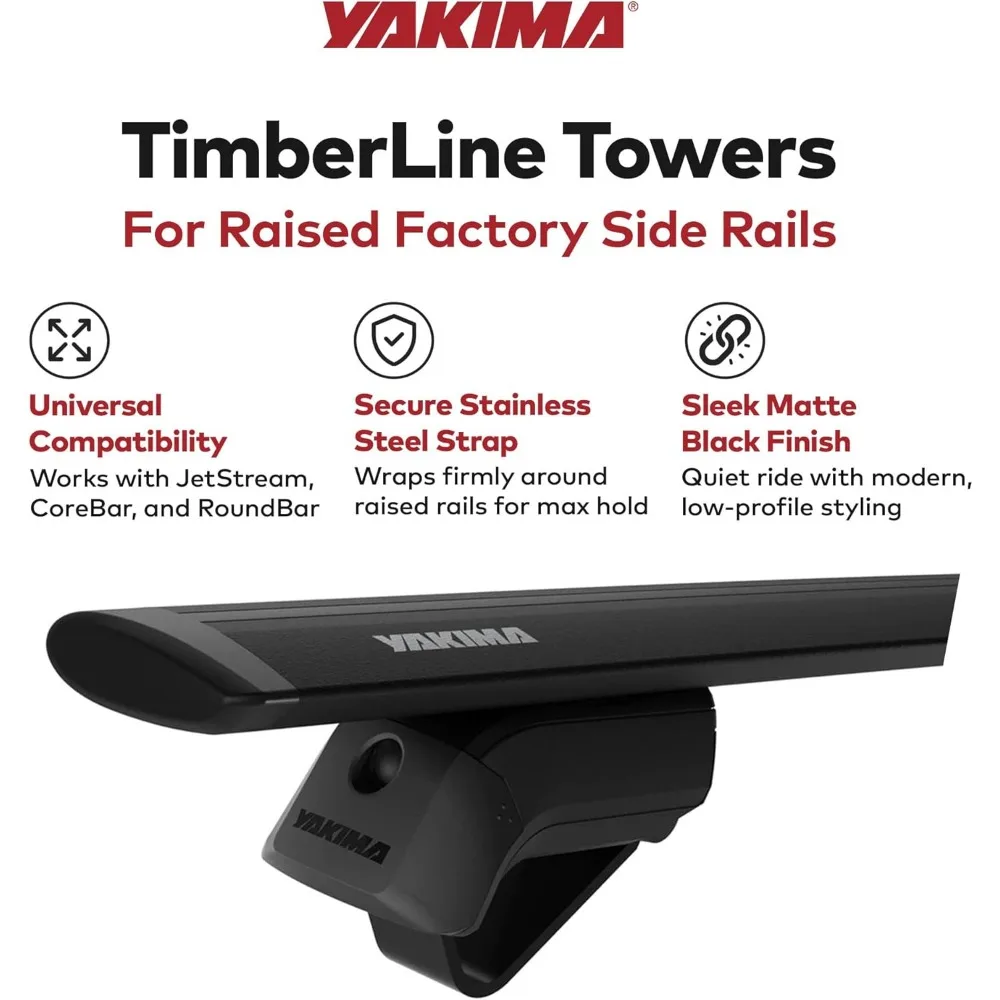 Roof Rack Towers for 4 Pack, Extended Cargo Rooftop Rail Accessories, Compatible with Vehicles Featuring Raised Side Rails, Enha