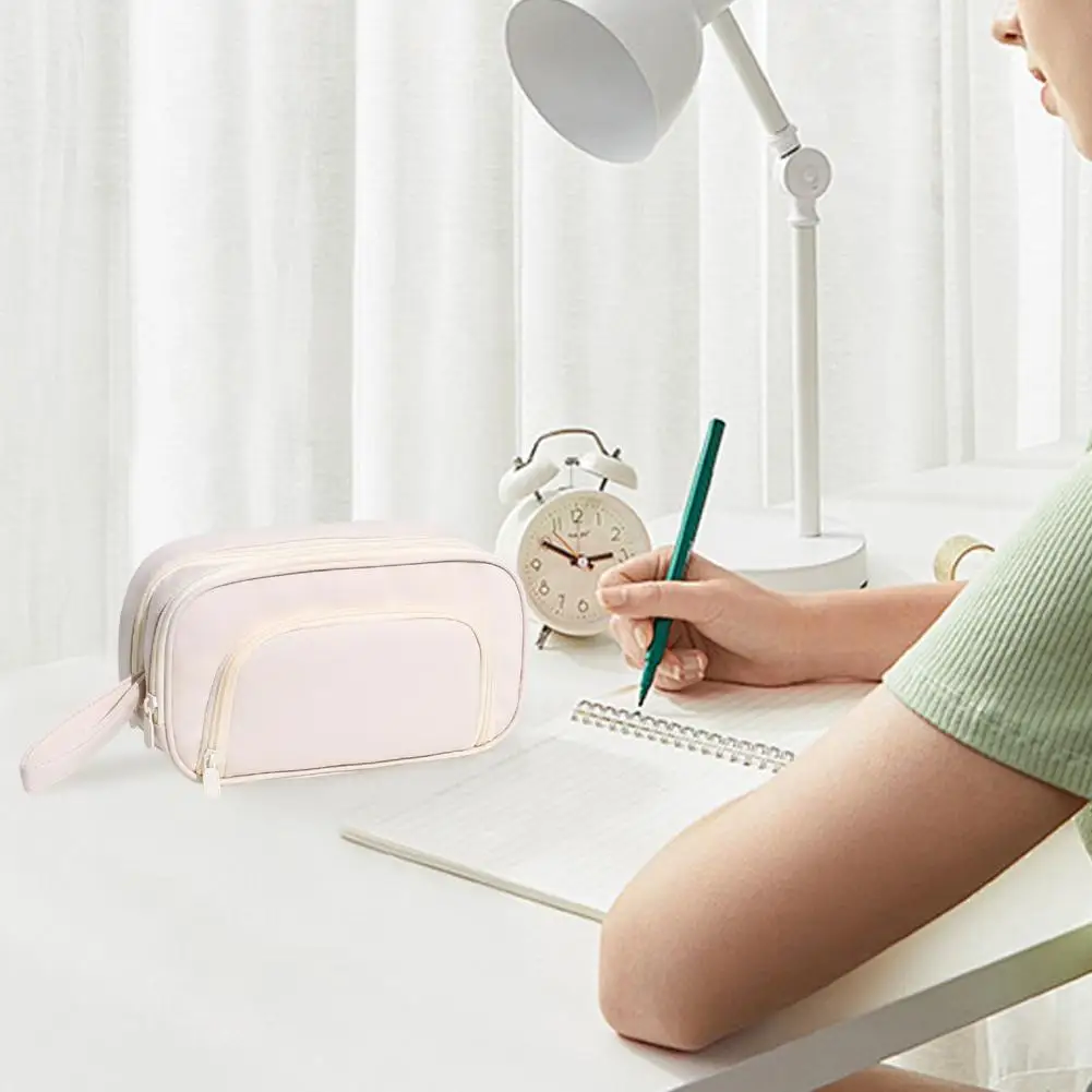 Stationery Storage Case Capacity Pencil Case Organizer with Multiple Compartments Sturdy Zipper Cute Design for Students Adults