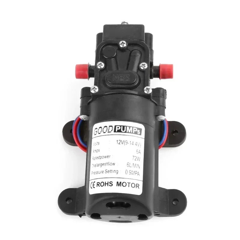 DC 12V 130PSI 6L/Min Water High Pressure Diaphragm Water Pump Self Priming Pump Automatic Switch 72W