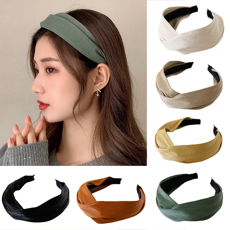 Korean Wide Hair Bands Hoop For Women Vintage Soft Elastic Headband Fashion Girls Hairband Headwear Hair Accessories 2022 New