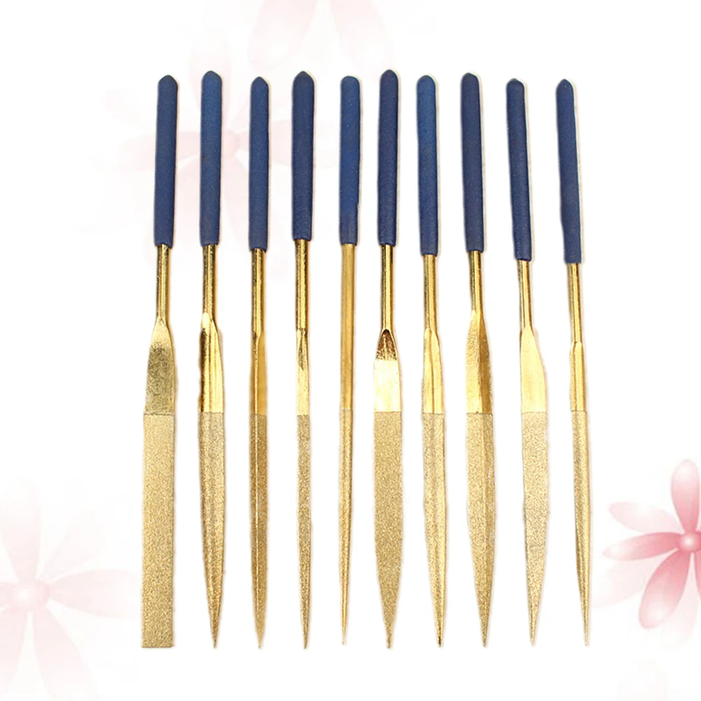 

10 pcs Diamond Coated Needle File Set 3X140Mm For Wood Carving Stone Grinding Repair Tools Woodworking Rasp