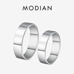 Modian Sale 100% 925 Sterling Silver Couple Simple Rings Classic Lover Finger Ring For Women & Man Wedding Silver Jewelry Bijoux
