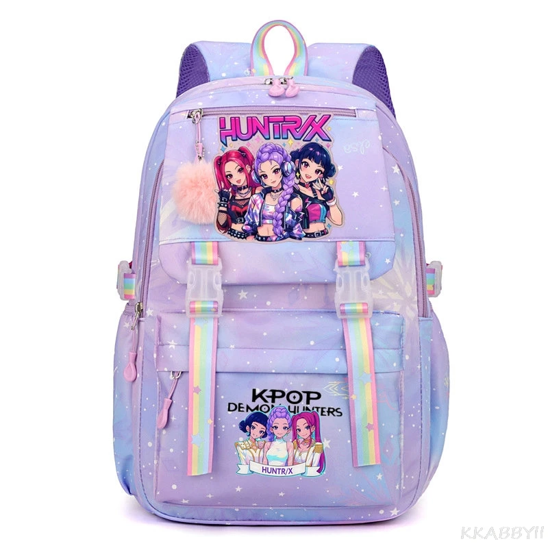 Mochila escolar K-POP Demon Hunters para niñas, mochilas con estampado de dibujos animados, mochilas escolares para niños y niñas, mochila escolar para niños
