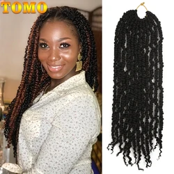 TOMO Fluffy Crochet Braids Synthetic Spring Twists Hair 12 Root Ombre Braiding Hair Extensions Braids Passion Twist 12/18/24inch