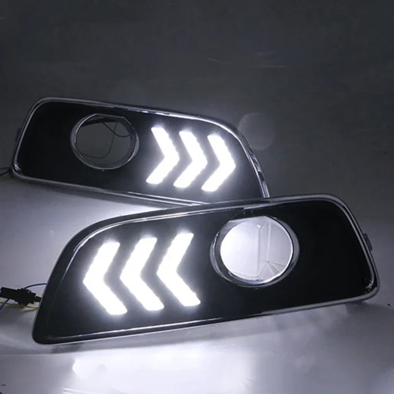 2Pcs LED DRL Daytime Running Light For Chevrolet Malibu 2011 2012 2013 2014 2015 Car Styling with Fog Lamp hole Turning light