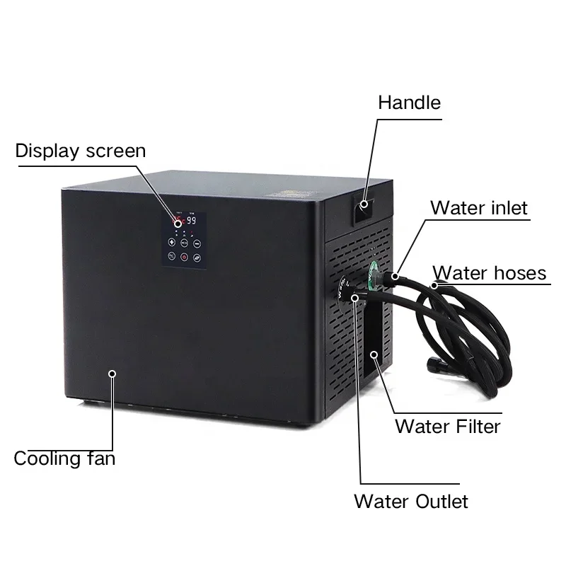 Portable Ice Bath Tub Cooling Water Therapy 220V 1/3HP Cold Plunge Chiller with Pump and Filter