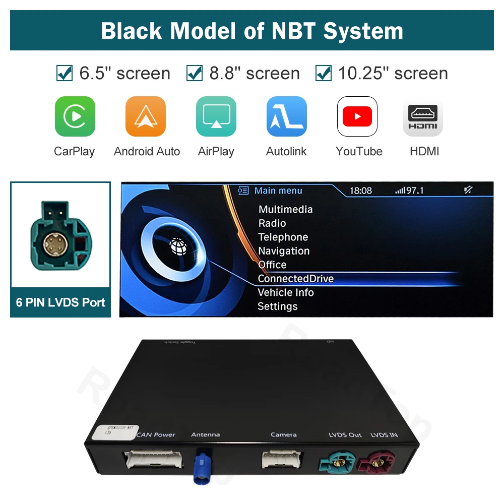 DE Wireless CarPlay voor BMW I3 I01 NBT EVO systeem 2013-2020, met Android Auto Mirror Link AirPlay CarPlay Autolink functie