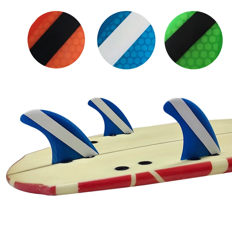 S/M Tri Fins UPSURF FCS pinne Stripe pinne per tavola da Surf fibra a nido d'ape Surf Thruster doppie linguette pinne accessori per il Surf Quillas