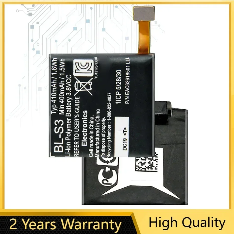 Li-ion Battery BL-S3, 410mAh, for LG Watch R W110, W150 Free Tools