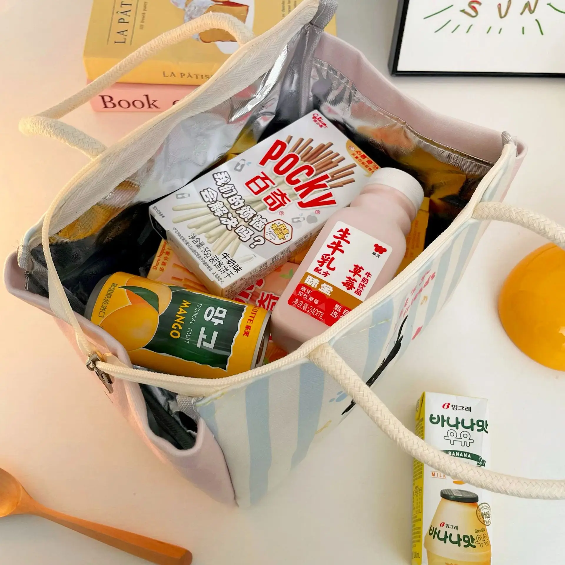 Cute Thermal Lunch Bag Cartoon Portable Lunch Box Insulated Food Storage Bag For  Kids