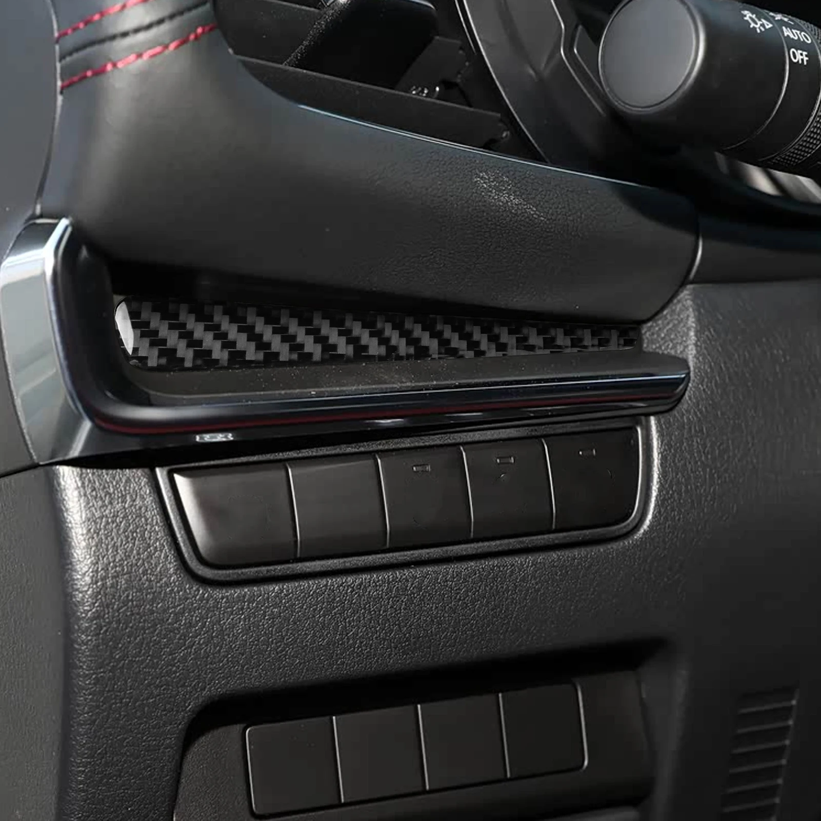 Real Soft Carbon Fiber Driver Co-pilot Dashboard Air Vent Panel Trim Cover For Mazda 3 Axela 2019-2026 Car Interior Accessories