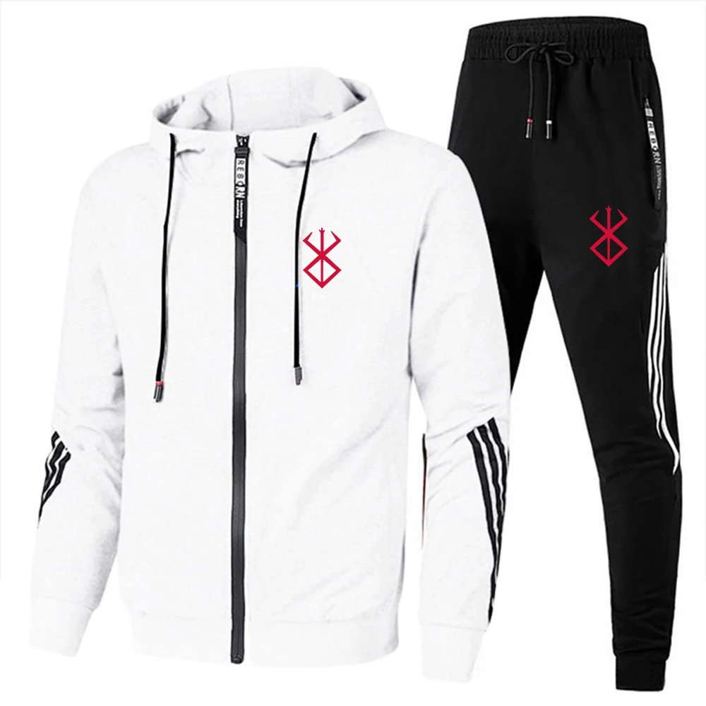 New Mens Tracksuits 2024 Men Sets Sweatshirt+sweatpants Tracksuit Zipper Stand Collar Sports Suit Jogging Fitness Men Clothing