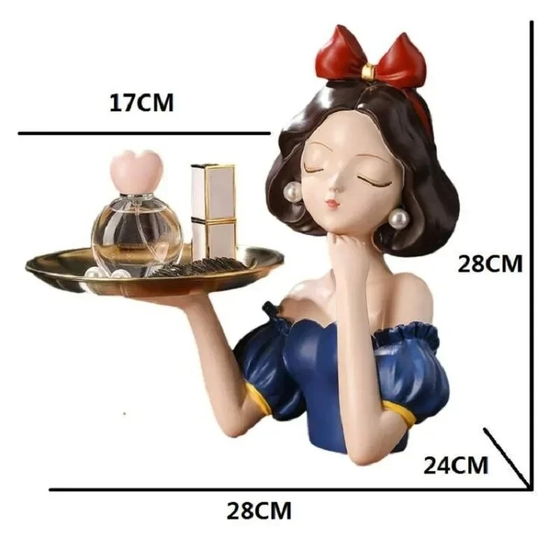 Creative Girl Figurine Storage Tray Nordic Style Home Decor Cosmetic Snack Organizer for Living Room Table