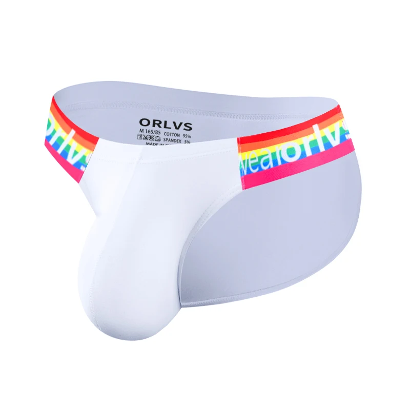 Sexy Mens Underwear Cotton Men\'s Panties Colorful Striped Man Bikini Jockstrap Briefs Gays Underpants Sissy Pouch Cuecas