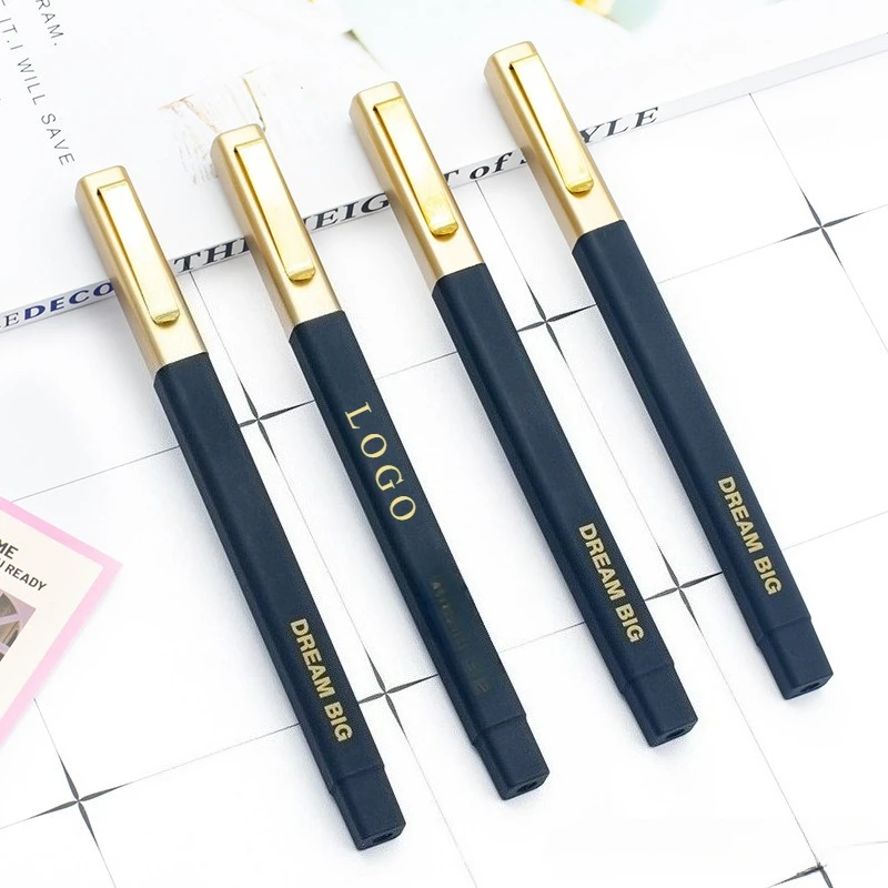 

100pcs Free Customized Signature Pen Logo Printing Gel Pen Writing Supplies Gift Pens
