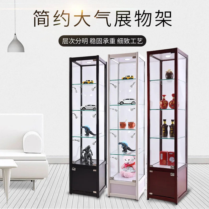 Hair product display cabinet Glass storage cabinet Shelf against the wall Multi-layer shelf Living room Vertical high-end transp